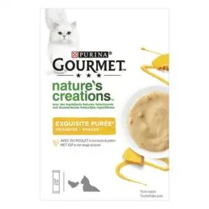 Gourmet Nature's Creations kattensnack puree kip 11 x 5 x 10 g - Afbeelding 1