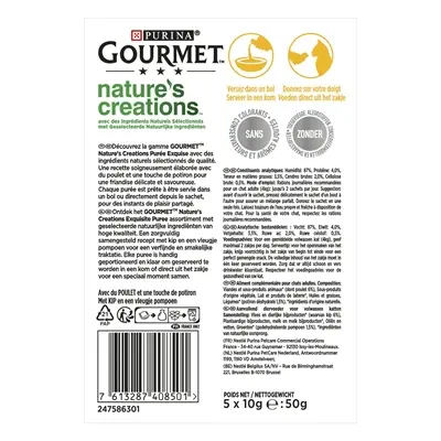 Gourmet Nature's Creations kattensnack puree kip 11 x 5 x 10 g