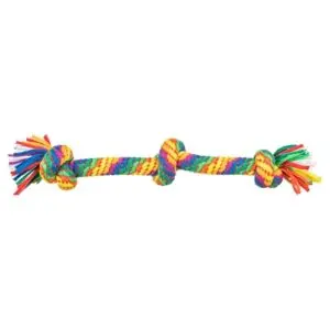 Trixie flostouw regenboog 45 cm – speeltouw met knopen - Afbeelding 1