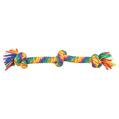 Trixie flostouw regenboog 45 cm – speeltouw met knopen