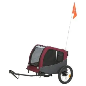 Trixie hondenfietskar grijs/rood 76/136 x 66 x 74 cm – tot 22 kg - Afbeelding 1