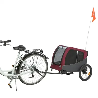 Trixie hondenfietskar grijs/rood 76/136 x 66 x 74 cm – tot 22 kg