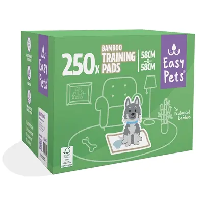 Easypets puppy training pads bamboe 58 x 58 cm – 250 stuks