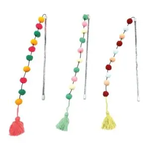 Croci kattenhengel Pompom assorti 30 x 5 cm – met belletjes - Afbeelding 4