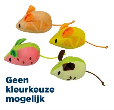 Croci kattenspeelgoed zomerse fruitmuis assorti 7 cm