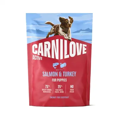 Carnilove puppyvoer Active Puppy zalm en kalkoen 1,5 kg – graanvrij