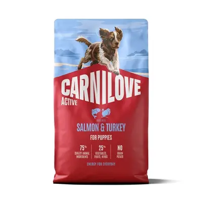 Carnilove puppyvoer Active Puppy zalm en kalkoen 4 kg – graanvrij