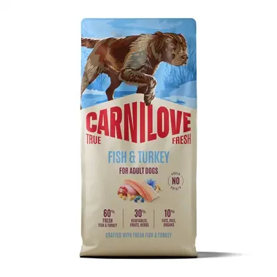 Carnilove hondenvoer True Fresh Adult vis en kalkoen 12 kg – graanvrij