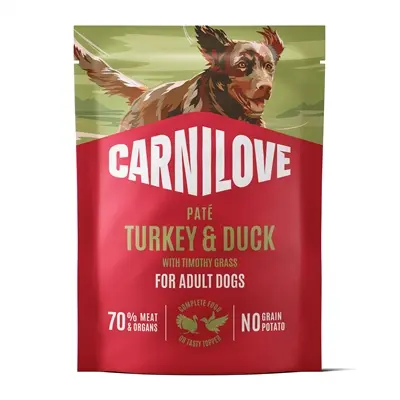 Carnilove hondenvoer pouch kalkoen, eend en timotheegras 12 x 300 g