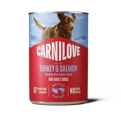Carnilove hondenvoer blik zalm en kalkoen 6 x 400 g – graanvrij