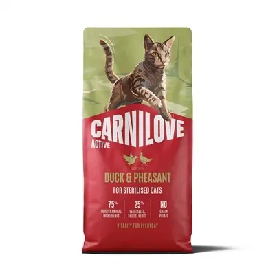 Carnilove kattenvoer Active Sterilised eend en fazant 6 kg – graanvrij