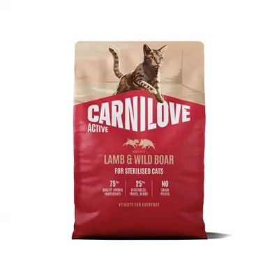 Carnilove kattenvoer Active Sterilised lam en wild zwijn 2 kg – graanvrij