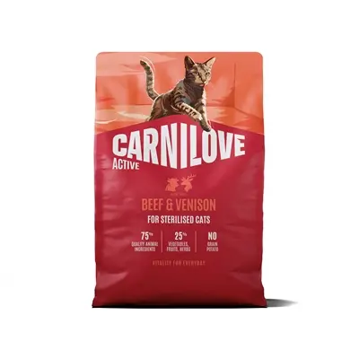 Carnilove kattenvoer Active Sterilised rund en hert 2 kg – graanvrij
