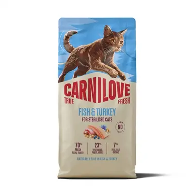 Carnilove kattenvoer True Fresh Sterilised vis en kalkoen 6 kg – graanvrij