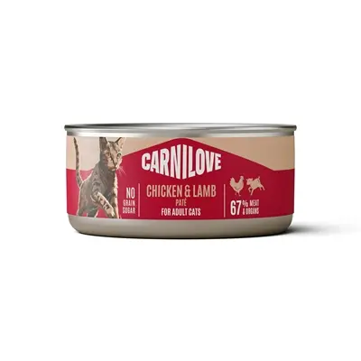 Carnilove kattenvoer paté kip en lam 12 x 100 g – graanvrij