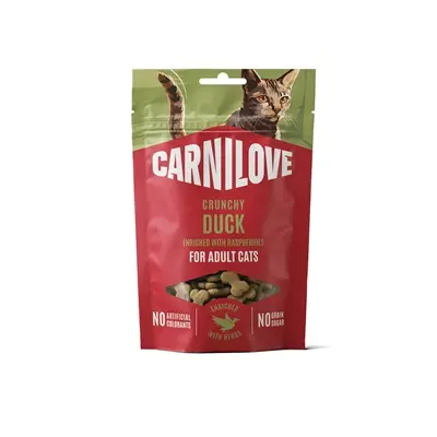 Carnilove kattensnack Crunchy eend en framboos 50 g – graanvrij