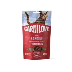 Carnilove kattensnack Soft sardine en aardbei 50 g – graanvrij - Afbeelding 1