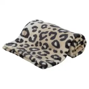 Trixie hondendeken Leo softpluche panterprint crème 100 x 70 cm - Afbeelding 1