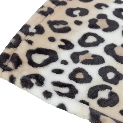 Trixie hondendeken Leo softpluche panterprint crème 150 x 100 cm