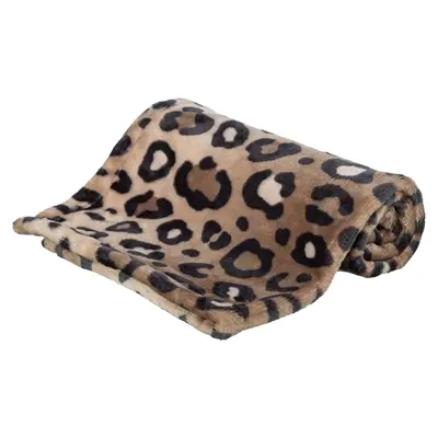 Trixie hondendeken Leo softpluche panterprint bruin 100 x 70 cm