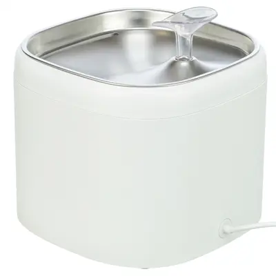 Trixie drinkfontein Aqua Pure kunststof/rvs wit 18 x 18 x 14,5 cm