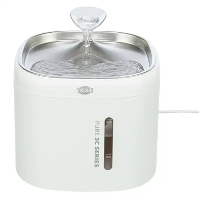 Trixie drinkfontein Aqua Pure kunststof/rvs wit 18 x 18 x 14,5 cm
