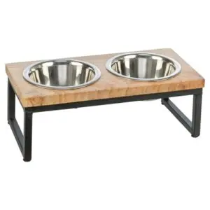Trixie hondenbar voerbak en drinkbak mangohout zwart/bruin 48 x 24 x 16 cm - Afbeelding 4