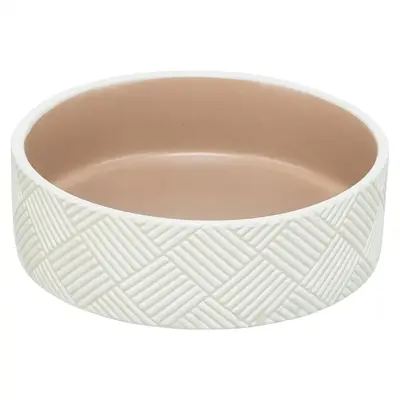Trixie voerbak/drinkbak patroon keramiek wit/beige 14 x 14 x 4,5 cm