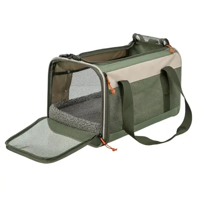 Trixie draagtas Marlon beige/olijfgroen 27 x 43 x 27 cm – tot 7 kg