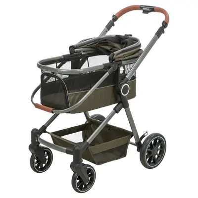 Trixie hondenbuggy olijfgroen – afneembare mand, tot 22 kg