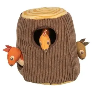 Trixie zoekspel hond boomstronk met eekhoorn pluche 16 cm - Afbeelding 1