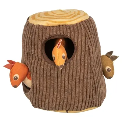 Trixie zoekspel hond boomstronk met eekhoorn pluche 16 cm