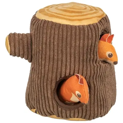 Trixie zoekspel hond boomstronk met eekhoorn pluche 16 cm