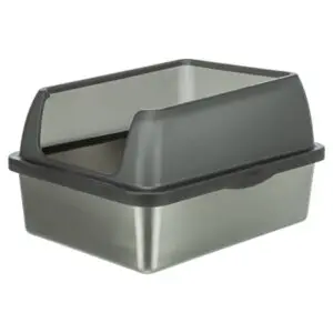 Trixie kattenbak RVS met rand grijs 40 x 52 x 29 cm - Afbeelding 4