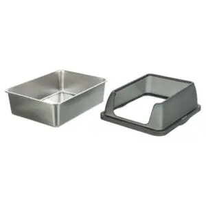 Trixie kattenbak RVS met rand grijs 40 x 52 x 29 cm - Afbeelding 6