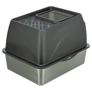 Trixie kattenbak Hop-In RVS grijs 40 x 52 x 39 cm – boveninstap - Afbeelding 4