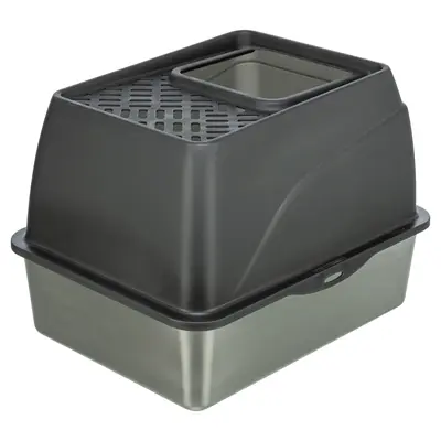 Trixie kattenbak Hop-In RVS grijs 40 x 52 x 39 cm – boveninstap