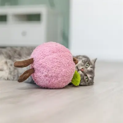 Trixie kattenspeeltje perzik XXL pluche met Amerikaanse catnip 20 cm