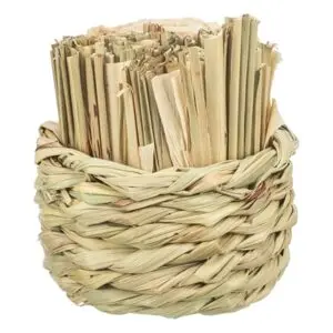 Trixie grasmand met hooi, maïsbladeren en houten stokjes 9 x 9 x 9 cm - Afbeelding 4