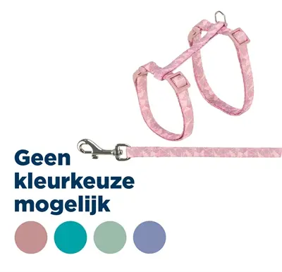 Trixie kattentuigje met riem geometrisch assorti 27-45 x 1 cm, 4 stuks