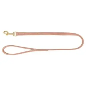 Trixie hondenriem Pure leer roze 120 x 1 cm – nubuckleer - Afbeelding 1