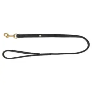 Trixie hondenriem Pure leer zwart 100 x 2 cm – nubuckleer - Afbeelding 1