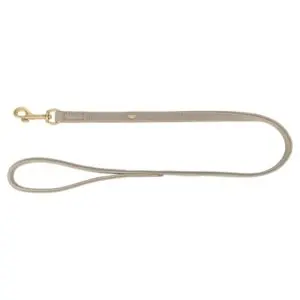 Trixie hondenriem Pure leer lichtgrijs 100 x 2,5 cm – nubuckleer - Afbeelding 1
