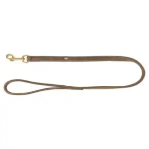 Trixie hondenriem Pure leer bruin 100 x 2,5 cm – nubuckleer - Afbeelding 1