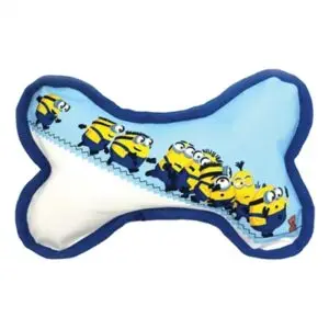 Minions hondenspeeltje canvas bot met piep blauw/wit 21 x 14,2 x 5 cm - Afbeelding 1