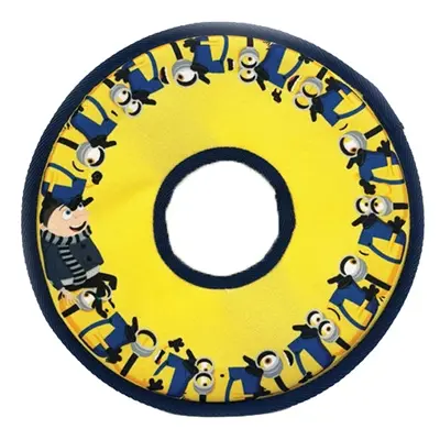 Minions hondenspeelgoed frisbee canvas geel 25 x 25 x 1,2 cm – met pieper