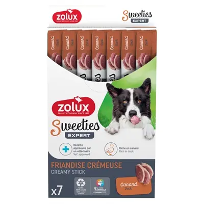 Zolux Sweeties Expert Creamy Sticks eend 7 x 14 g – hondensnack