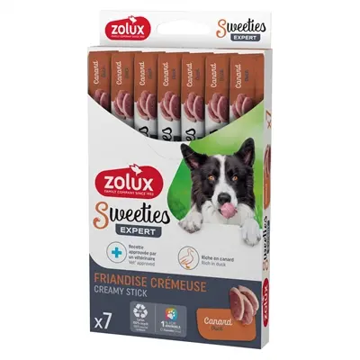Zolux Sweeties Expert Creamy Sticks eend 7 x 14 g – hondensnack