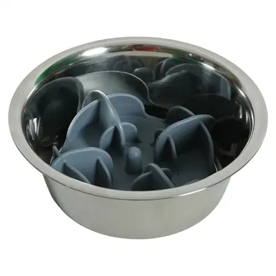 Zolux slowfeeder inzetstuk voor voerbak siliconen blauw 13,5 x 13,5 cm