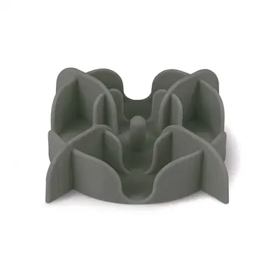 Zolux slowfeeder inzetstuk voor voerbak siliconen grijs 13,5 x 13,5 cm